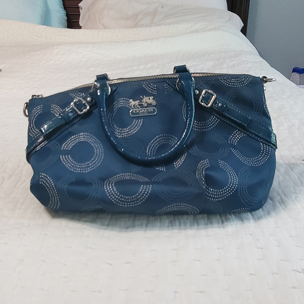 Teal Fabric Coach Purse
